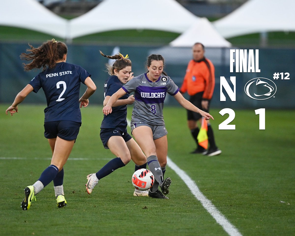 NUWSoccer's tweet photo. WHAT A WIN!!! 

A special team effort on the road to take down No. 12 Penn State. 🙌🙌

 #GoCats | 📸 Mark Selders https://t.co/axLpwBwf5Q