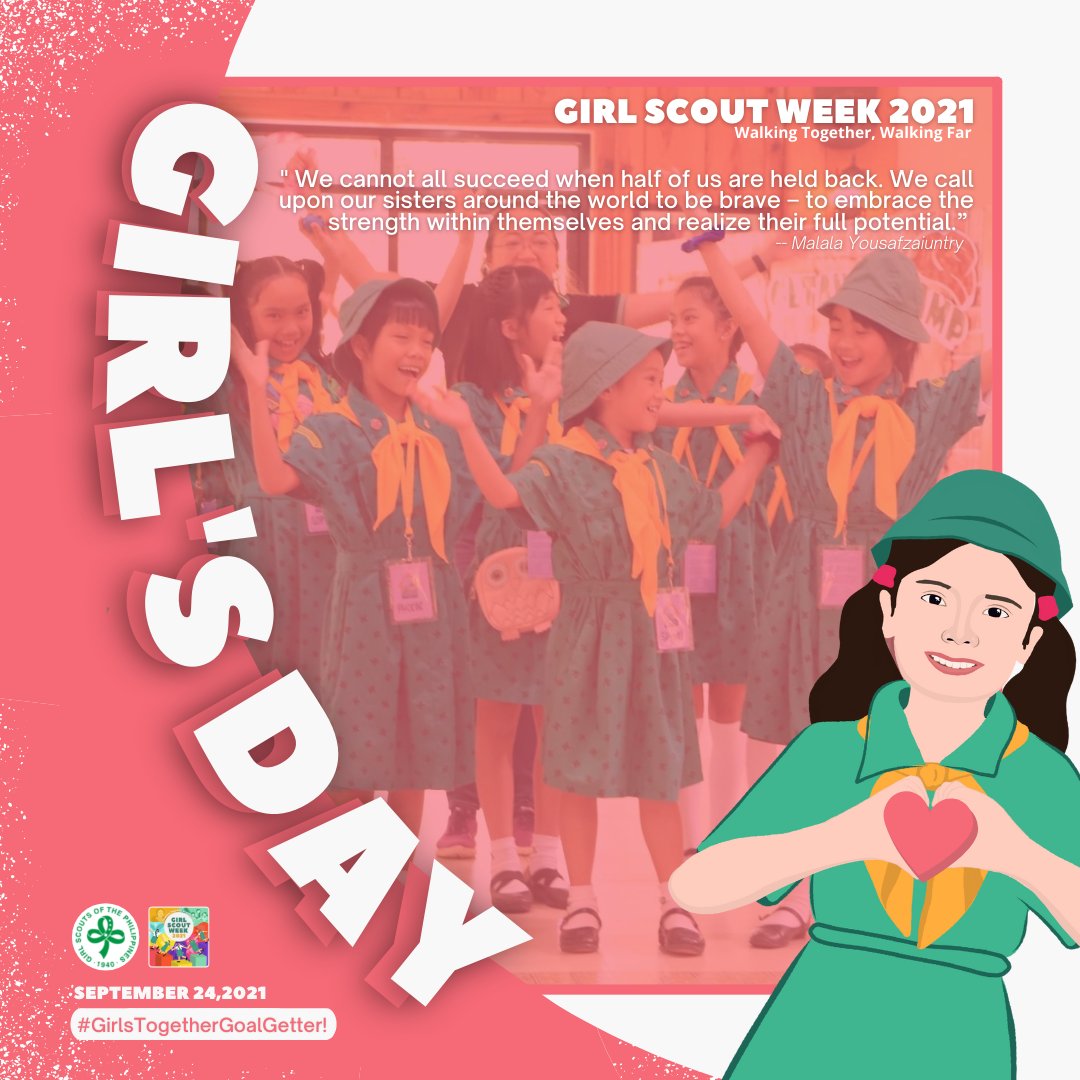 GirlScoutsPH's tweet photo. Good Day, Girl's Day Today!         

#GSWeek2021 #WalkingTogetherWalkingFar #GirlsDay #GirlsTogetherGoalGetter https://t.co/sdO0YGbDxu