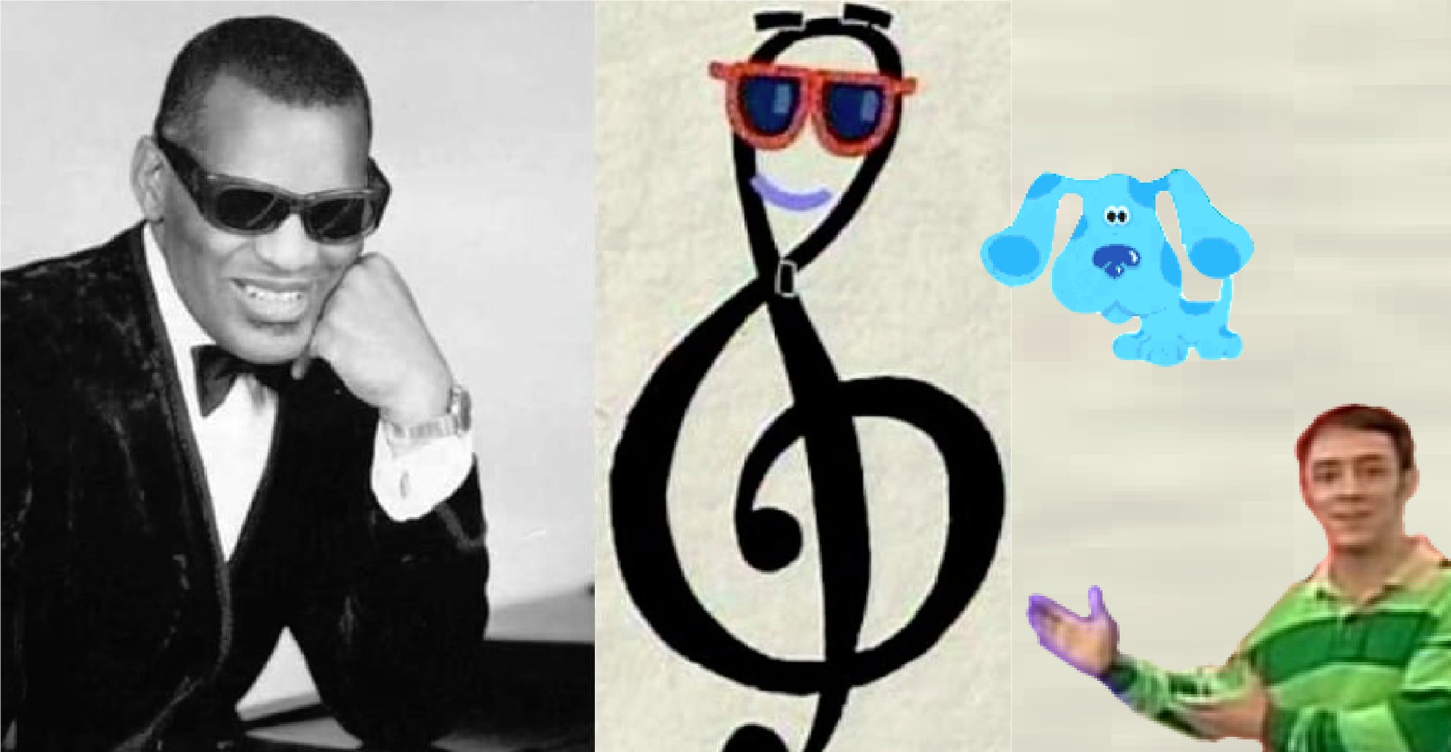 Happy Belative Birthday to Ray Charles,  also known as G Clef From Blue\s Clues \"Blue\s Big Musical Movie\". 