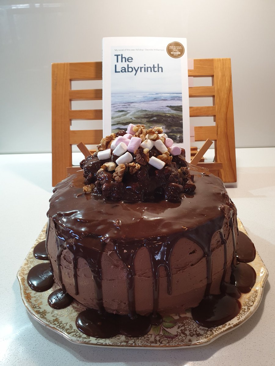 jtaylorauthor's tweet photo. Friday Cook Book: Rocky Road Cake and The Labyrinth, by Amanda Lohrey. 

Good intentions will not suffice; one must determine composition, sculpt form, meander to the centre and return. 

#FridayCookBook https://t.co/HhwKnNwMDj