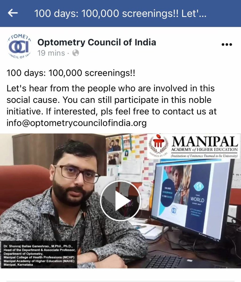 MCHP_MAHE's tweet photo. 100 days and 100,000 screening!
Great venture @OptometryMAHEM1 @optoshon  @maiya_dr @MAHE_Manipal 

https://t.co/JDf5CGS9mo https://t.co/VcvcyY6fz4