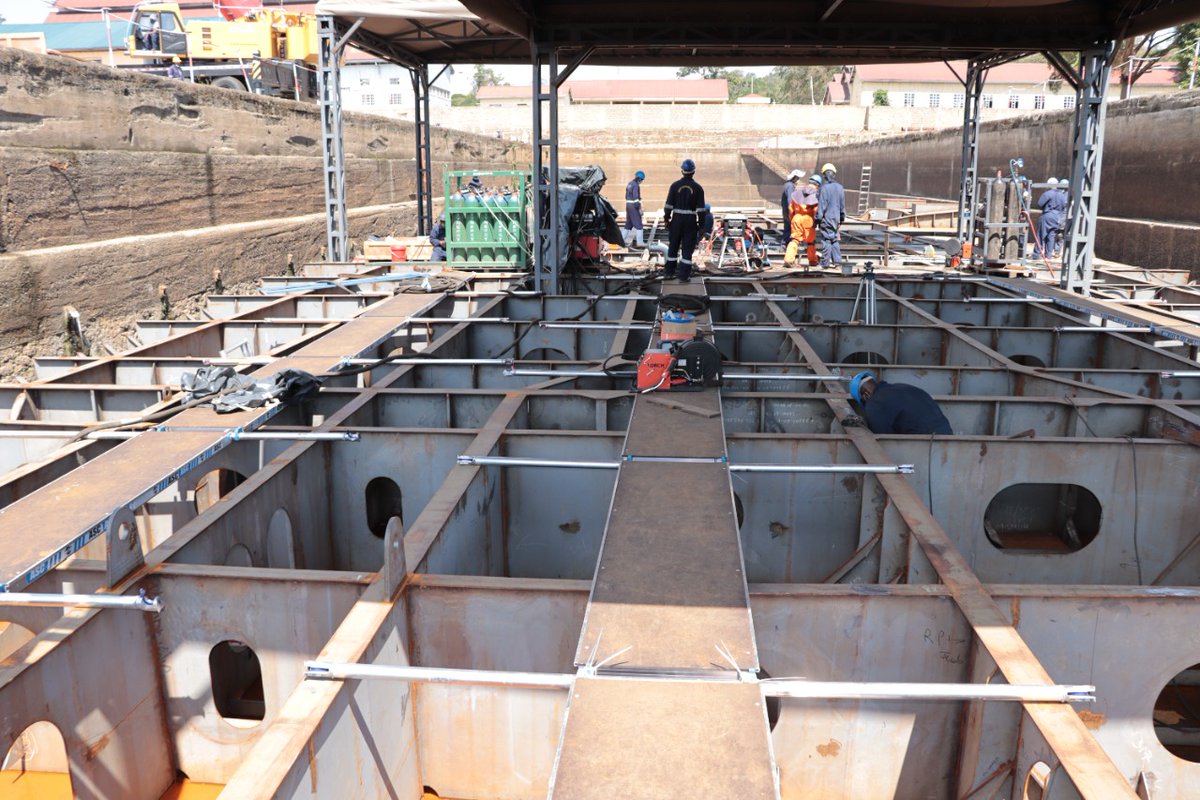 KenyaShipyards's tweet photo. At KSL we offer for design and construction of offshore dry docking facilities. The dry dock structure can be drained after a ship has been floated in and rested on a platform to allow for the construction or repair of a ship. #KSL #MvUhuruII https://t.co/wnKfLUD83a