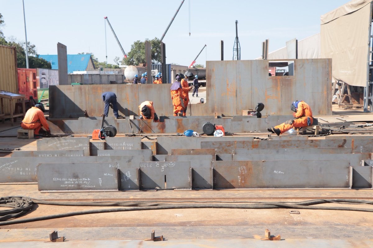 KenyaShipyards's tweet photo. At KSL we offer for design and construction of offshore dry docking facilities. The dry dock structure can be drained after a ship has been floated in and rested on a platform to allow for the construction or repair of a ship. #KSL #MvUhuruII https://t.co/wnKfLUD83a