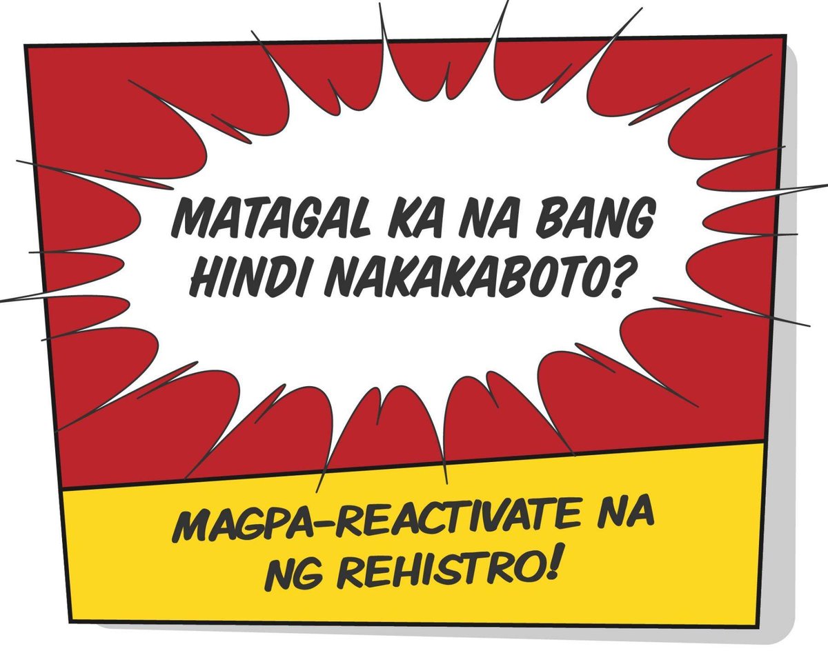 CME_Partner's tweet photo. SAWA KA NA BA SA RED FLAG?🚩MAGPA-REHISTRO KA NA KASI! ✅

#MAGPAREACTIVATENGREHISTROPARAMAKABOTO
REACTIVATION OF REGISTRATION RECORD: https://t.co/zMAUSVsmdi

#reactivatetoday #reactivetovote #registertovote #election2022ph #voterregistration #vote22 https://t.co/wh57S85rhf