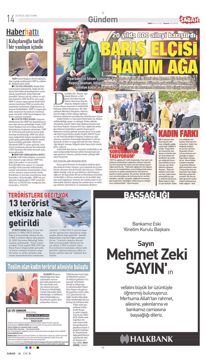 "Barış Elçisi" Hanım Ağa! 20 yılda 800 aileyi barıştırdı
sabah.com.tr/yasam/2021/09/…