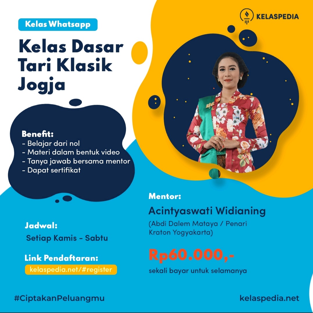 pamityang2an's tweet photo. Buat kamu yang pengen bisa menari khas Jogja, join Kelas Dasar Tari Klasik Jogja. Selain bisa nambah ilmu, kamu juga bisa ikut melestarikan kebudayaan.
.
Info Pendaftaran :
Admin 085900399789
https://t.co/YiBYmSs6FG
@kelaspedia_id 
. https://t.co/N0m6dIglxc