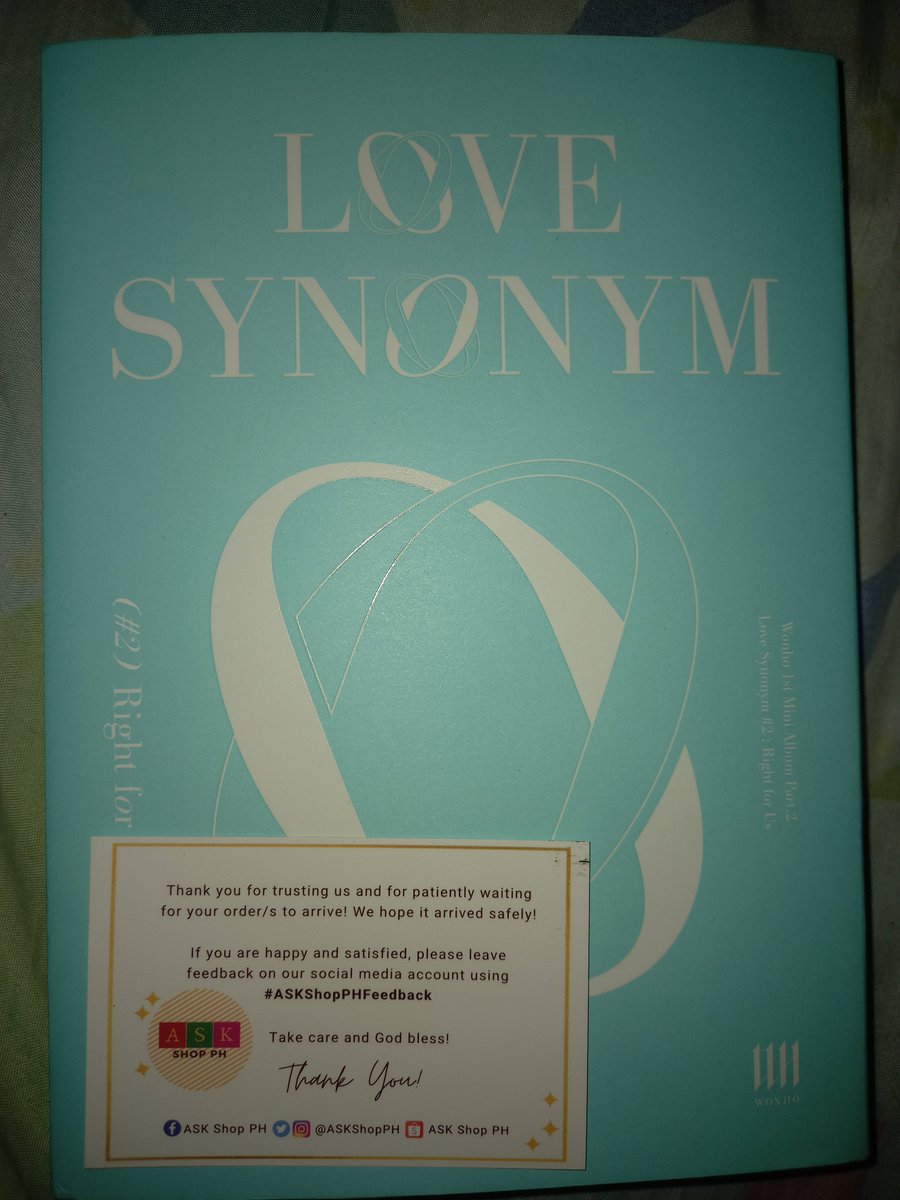 robinchrisb's tweet photo. Maraming salamat po @ASKShopPH!!! Dumating na po Love Synonym #2 Right for Us ni #WONHO #wenee #Lose #원호 Legit shop! Bili na rin kayo! ⭐⭐⭐⭐⭐ https://t.co/Ih5ylgbI6p