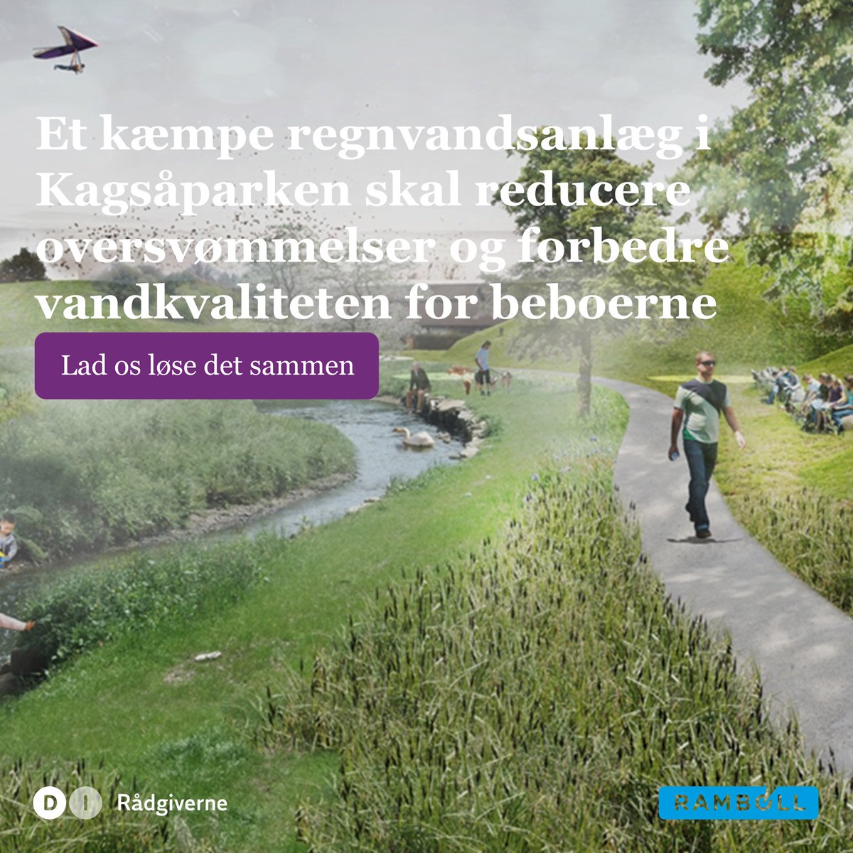 DI_Raadgiverne's tweet photo. I 2012 udarbejdede @ramboll den første designskitse til ’Kagsåparken Regnvandsprojekt’, der forventes at blive et af de største anlæg på landsplan inden for vand- og klimatilpasning💧 #ladosløsedetsammen @rambollwater 
Læs hele casen her: https://t.co/bRDDOWIkV2? https://t.co/kXVGUKWB1J
