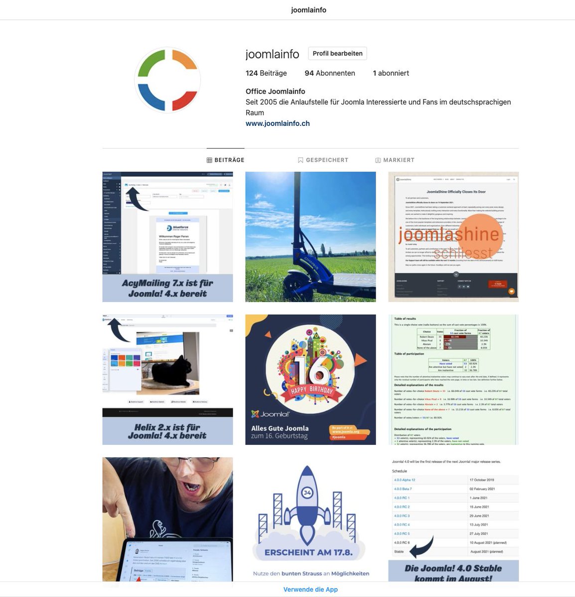 Es fehlen nur noch 6 Abonnenten dann sind wir auf unserem Instagram Kanal Dreistellig! Schau vorbei: instagram.com/joomlainfo/ Wer hat noch nicht abonniert? #jinfoch #joomlers