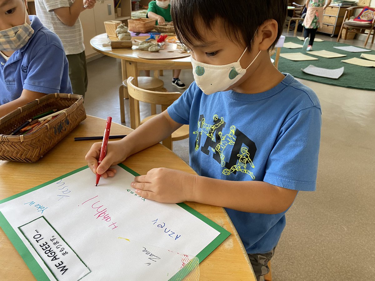 NIS_ELC's tweet image. Kindergarten signed our essential agreements today. #NISinspire #whatwevalue #essentialagreements