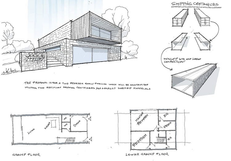Material Concept Architectural Sketches