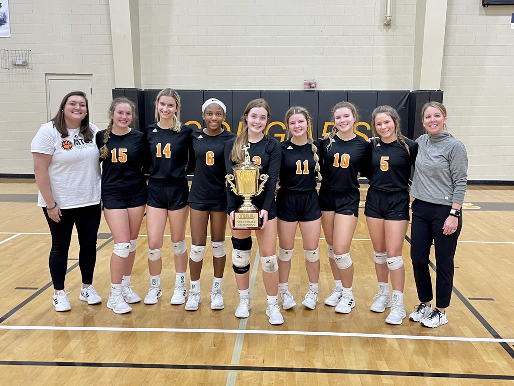 MTCS__MSvball's tweet photo. Cougars end the season 21-0 after a 2-0 (25-9, 25-8) win in the semifinals against DCA and a 2-0 (25-14, 25-12) win in the Championship against Goodpasture.

Undefeated season and the 2021 TIAA District CHAMPS!
@MTCSAthletics https://t.co/E6BTjgnDCO