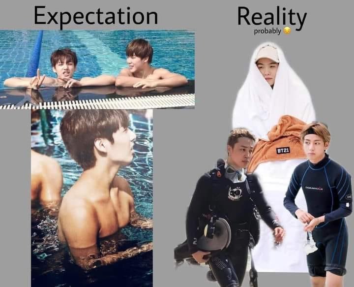 WEAREARMY07's tweet photo. Because there’s a pool in the Soop 2 🤣💜🙈@BTS_twt #Inthesoop2 #JIN #JIMIN #JUNGKOOK #JHOPE #SUGA #TAEHYUNG #RM https://t.co/6M82gyvBAl