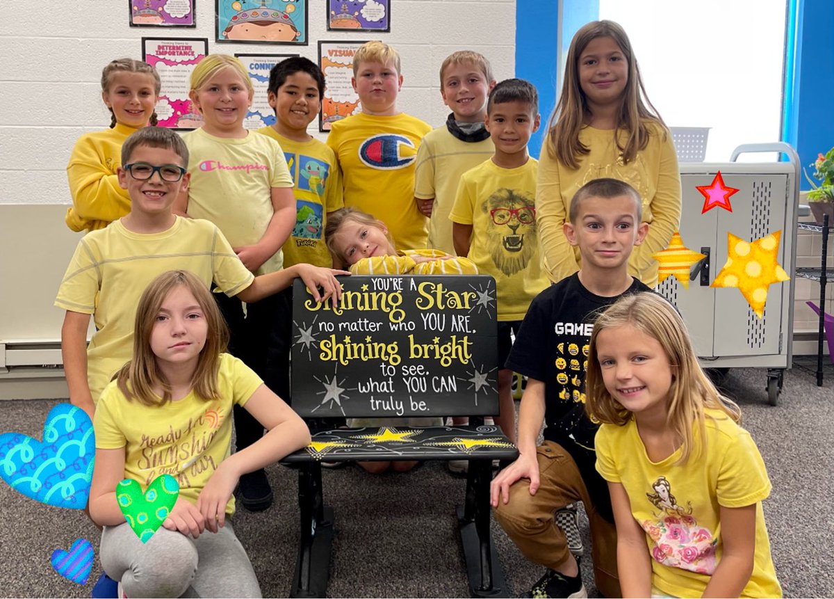 kerry_beres's tweet photo. Third graders at PWE spreading sunshine on class color day😊 #pwemagic #montimagic https://t.co/9GyQvcDx8v
