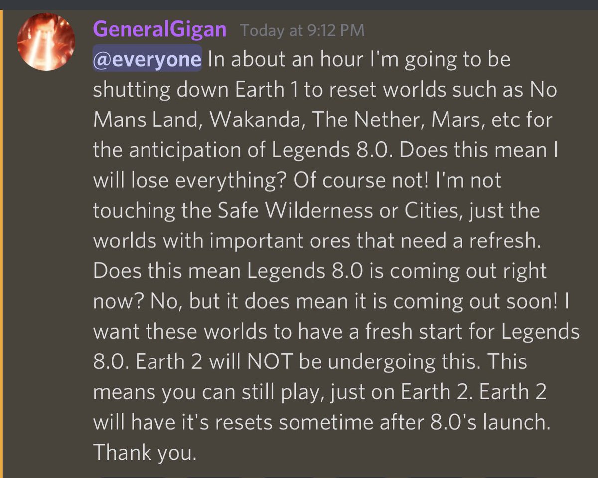 LegendsEvolved's tweet photo. A message from Owner @GeneralGigan https://t.co/AzQDw4fVUI