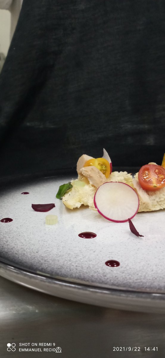 RecioHdz12's tweet photo. Tapas de atún confitado, Alioli, tomates Cherry encurtidos y Coulis de betabel👨🏻🍳🐟❣️✨
.
.
.
#Gastronomy #Atun #UTCV #ChefUTCV #AltaCocina #Cuisine #Gastronomia https://t.co/xHbDmskQZN