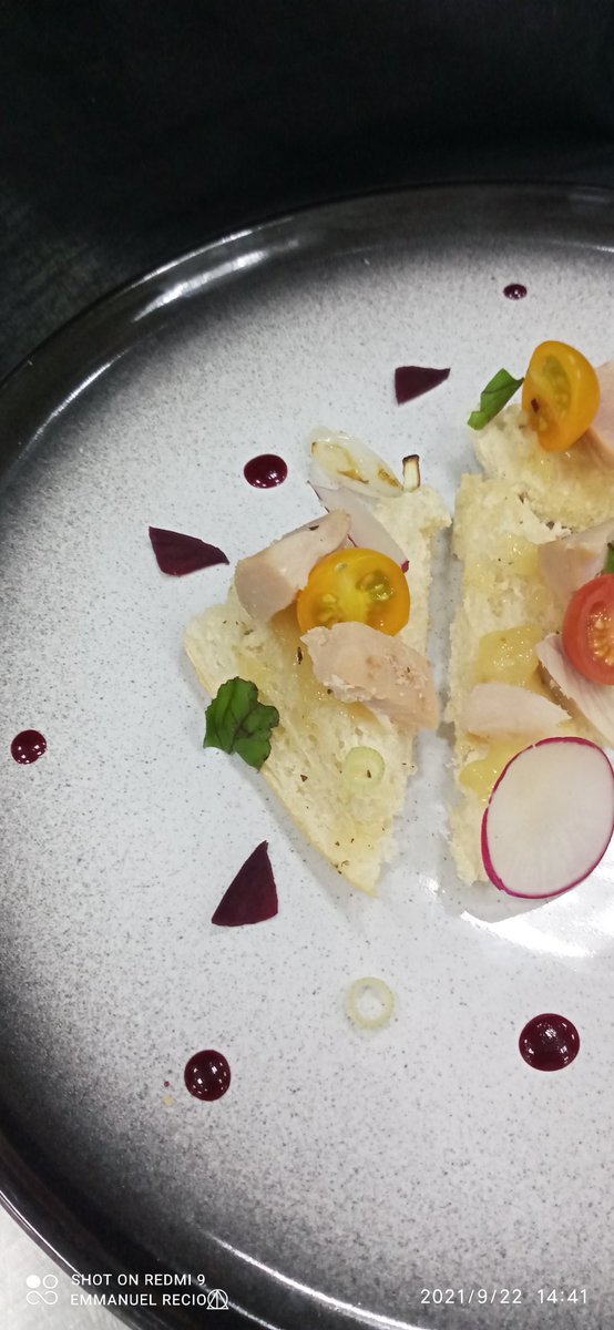 RecioHdz12's tweet photo. Tapas de atún confitado, Alioli, tomates Cherry encurtidos y Coulis de betabel👨🏻🍳🐟❣️✨
.
.
.
#Gastronomy #Atun #UTCV #ChefUTCV #AltaCocina #Cuisine #Gastronomia https://t.co/xHbDmskQZN