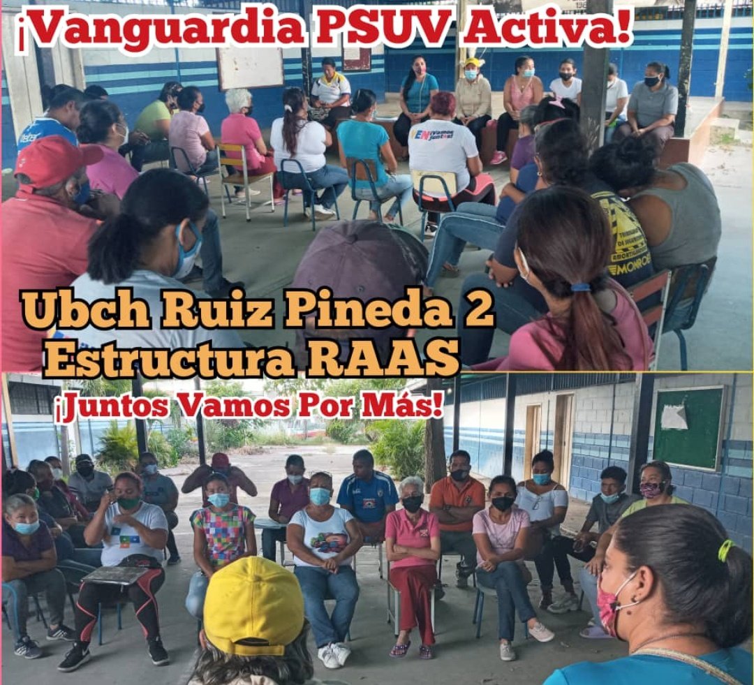 PsuvIribarrenVe's tweet photo. #23Sep #NotiPSUV 📰
En la UBCH @PartidoPSUV de Ruiz Pineda 2 Alistando maquinaria #RAAS siguiendo instrucciones de nuestro Jefe político y Alcalde @LuisJonasReyes
Realizamos encuentro político con Jefe(as) de Calles, Jefes(as) de Comunidad.
#VenezuelaDialogaPorLaPaz https://t.co/OtKeXLjDNZ