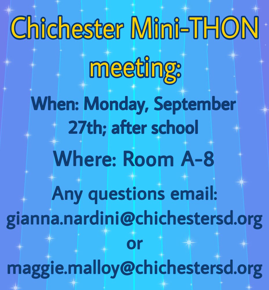‼️MINI-THON MEETING‼️ On Monday, September 27th, a meeting will be held in room A-8, directly after school. Anyone who is interested in joining the committee can still stop by! We hope to see you there! #ftk