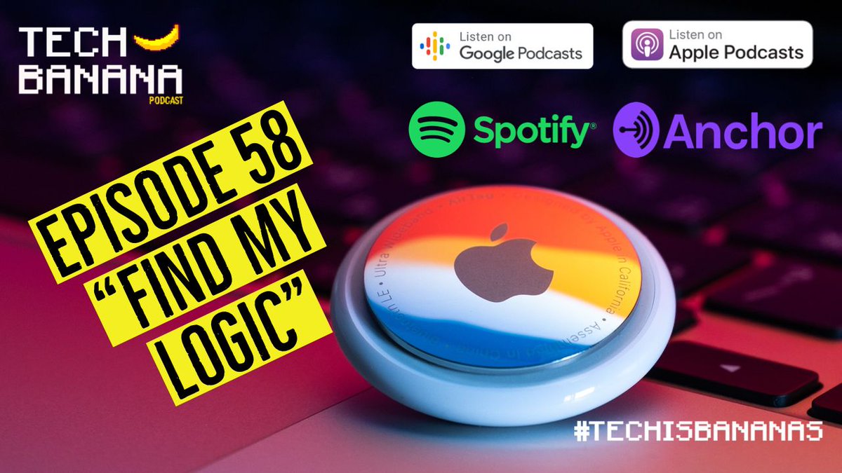 TechIsBananas's tweet photo. El episodio 58 “Find my Logic” ya esta disponible! Búscalo en tu app de podcasts preferida!
#tech #podcast #episode #airtag #codespark #technology #podcastboricua #PodcastEnEspanol #techisbananas https://t.co/8u4xZVdRD0
