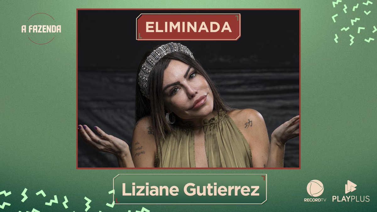 afazendarecord's tweet photo. Fim de jogo para @lizianetierrez! A peoa disputou a preferência do público com @NegodoBorellofc e @GomesSolange, mas recebeu apenas 26.15% dos votos e se despede de #AFazenda 🤠 #EliminaçãoAFazenda https://t.co/zxH2rjk8pn