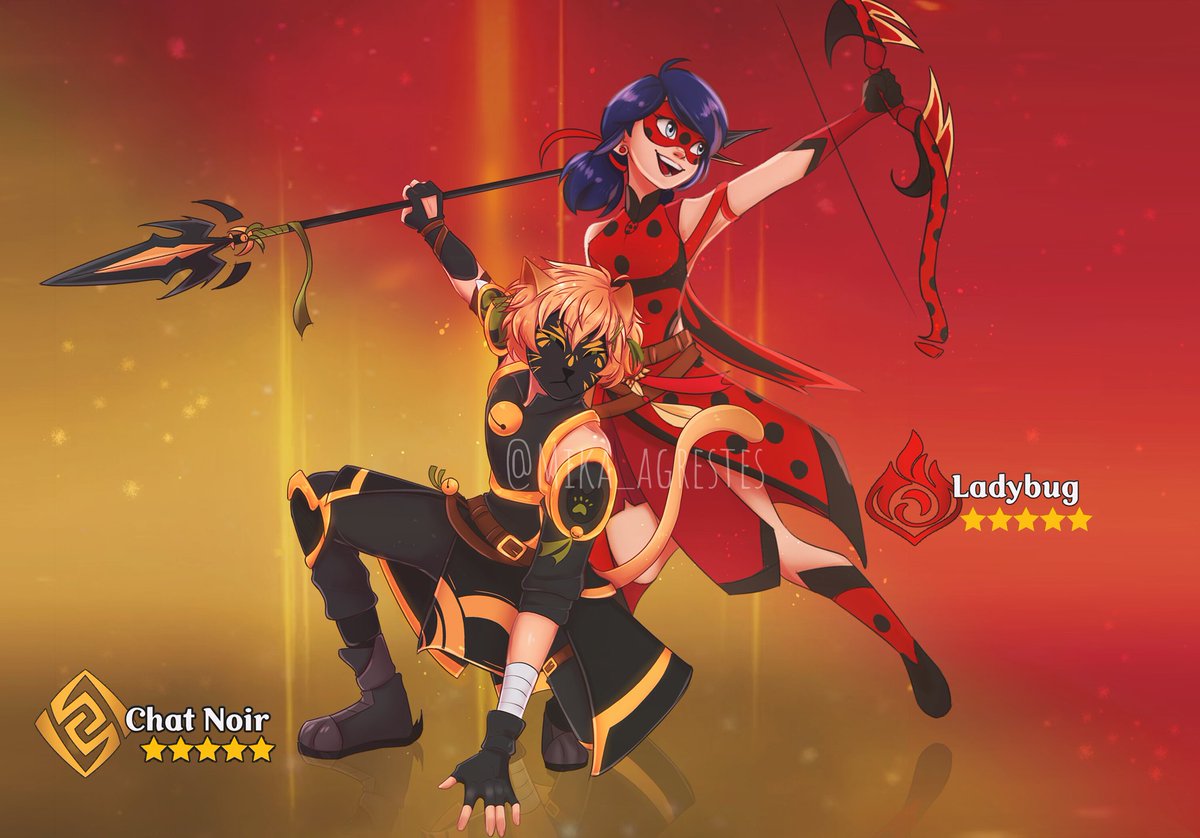 mika_agrestes's tweet image. Ladybug &amp;amp; Chat Noir || Miraculous Ladybug × Genshin Impact [CROSSOVER]

Pido perdón, no sé hacer fuego 😔👊
Pronto haré los demás personajes, sólo denme tiempo, sí es algo tardado hacerlos ✌💕
-
-
-
#MiraculousLadybug #genshinimpact  #illustration #fanart #crossovers