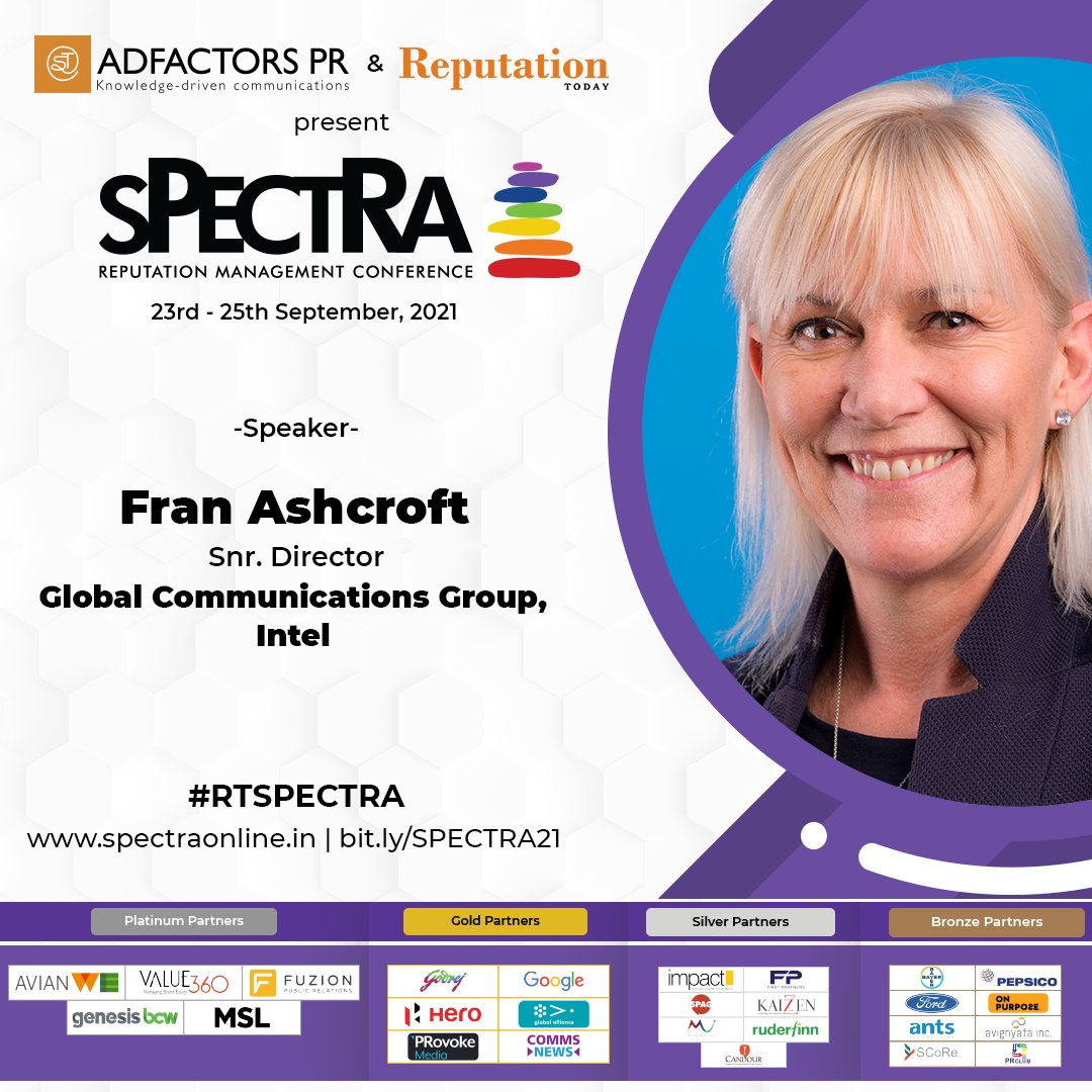 amithpr's tweet photo. Today's highlights at #RTSPECTRA 1/2
@menonanj on storytelling 
@GowthamanR on blockchain 
@mbrennanchina on attention economy
@intel's #FranAshcroft on creating a centre of excellence in Comms https://t.co/rS98KLX5ld