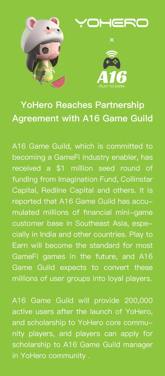 yoheroyolo's tweet photo. Congratulations to the cooperation！ #YOLO 
@BinanceChain @GameFi_Official @coinbase https://t.co/pKRcls0ko6