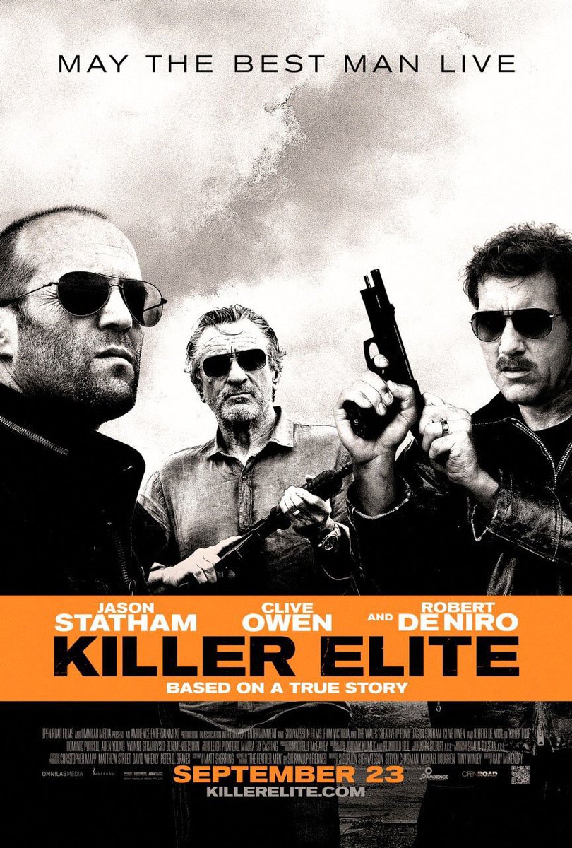 FilmNewsNos's tweet photo. 🎬MOVIE HISTORY: 10 years ago today, September 23, 2011, the movie ‘Killer Elite’ opened in theaters!

#JasonStatham #CliveOwen #YvonneStrahovski #RobertDeNiro #LachyHulme #DominicPurcell #AdenYoung @adewale #BenMendelsohn #GrantBowler #MatthewNable #MichaelDorman #FirassDirani https://t.co/MdhkcfMJZA