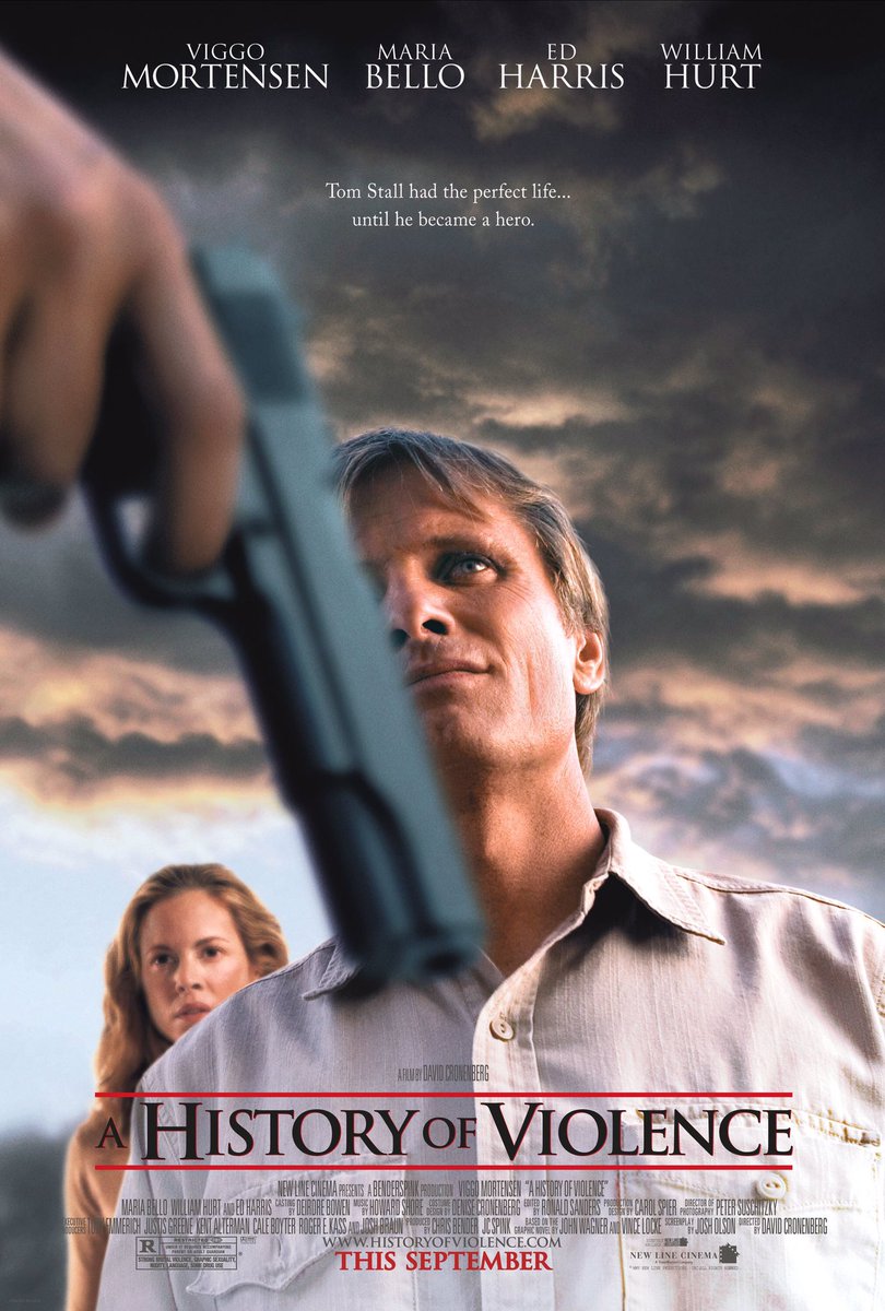 FilmNewsNos's tweet photo. 🎬MOVIE HISTORY: 16 years ago today, September 23, 2005, the movie ‘A History of Violence’ opened in theaters!
#ViggoMortensen #MariaBello #EdHarris #WilliamHurt #AshtonHolmes #PeterMacNeill #StephenMcHattie #GregBryk #KyleSchmid #AidanDevine #SumelaKay https://t.co/Ewbn5HWkSp