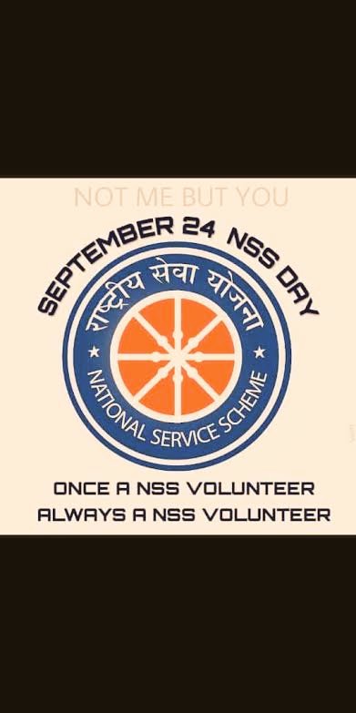 NssNvc's tweet photo. सभी को राष्ट्रीय सेवा योजना दिन की बहुत बहुत शुभकामनाएं🚩🚩 @NssNvc @NSSChennai @nssgujarat @MaharashtraNSS @nss_rd @nssbbsr @_NSSIndia @NSSRDBhopal @NssrdD @CMOMaharashtra @SunilKedar1111 @nssrdbangalore https://t.co/xOF2DKZmie
