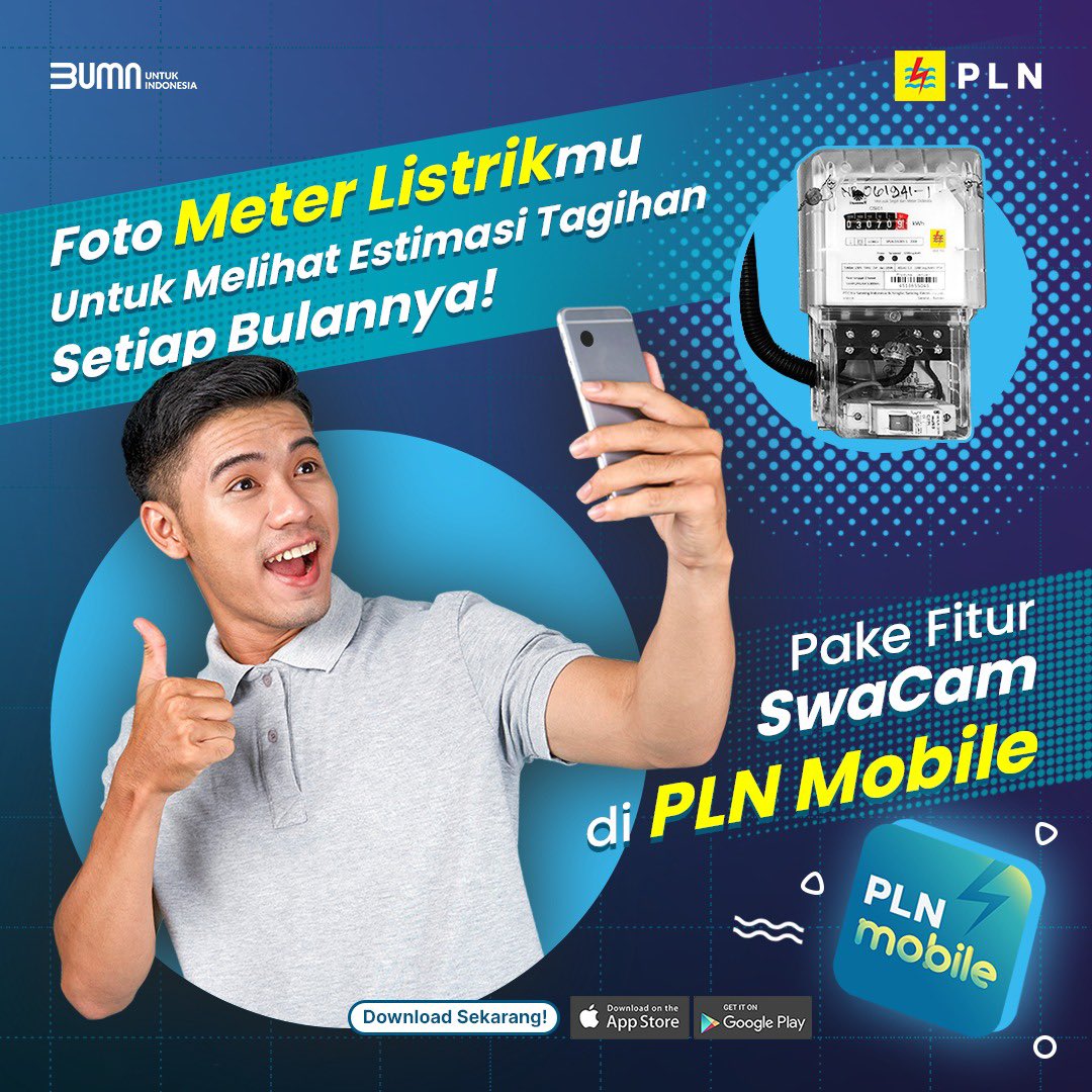 arcmitha's tweet photo. Electrizen, sudah tanggal 24 nih... Waktunya SwaCAM!
Kamu bisa melalukan SwaCAM melalui aplikasi PLN Mobile lho Electrizen, dengan foto meter listrikmu, semudah selfie!
Nikmati kemudahan fitur SwaCAM dengan download PLN Mobile.
#SemuaMakinMudah #PLNMobile https://t.co/G4C3DFCVeb
