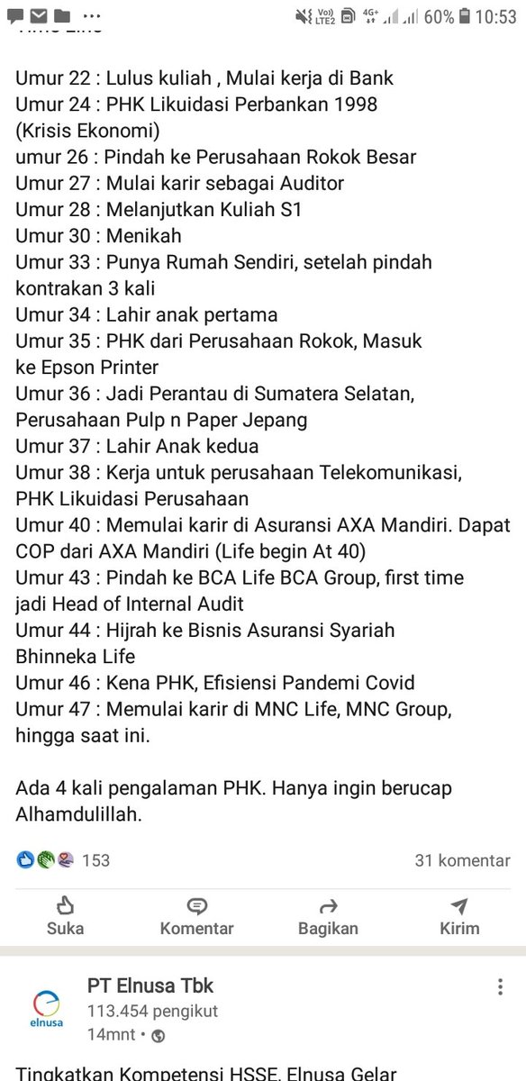 Perjuangan seorang karyawan swasta. What point can u get from this ?