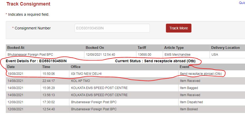 deepakmahanta's tweet photo. @IndiaPostOffice - I have booked a parcel to USA from Bhubaneswar, Odisha on 13.08.2021. It's already been over 40 days but still it's showing like this. I really don't understand why it's taking so much time even if sent through the SPEED POST..!! I am very much worried. https://t.co/zdmnvEQinW