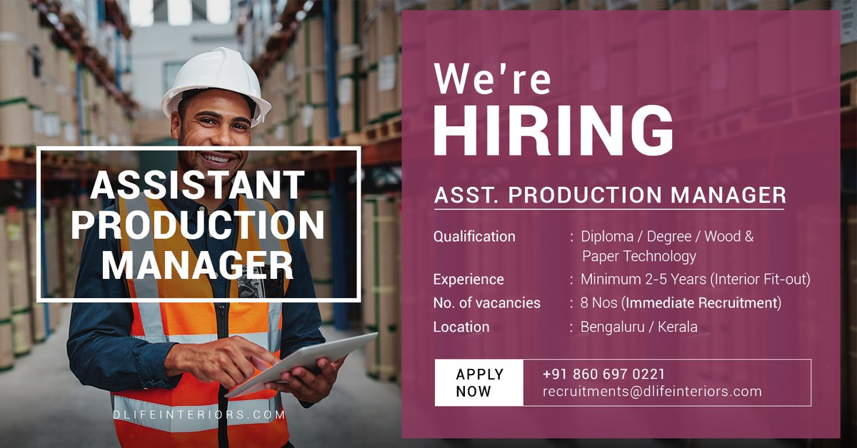 dlifeinteriors's tweet photo. IMMEDIATE RECRUITMENT
Contact Now.

#hiring #jobsearch #recruitment #nowhiring #employment #recruiting #work #immediatejoiner #immediaterequirement #chennaihiring #chennaijobs #chennai #chennaiopenings #mangalore #managementjobs #bengalurujobs #kochijobs #bengaluru #keralajobs https://t.co/9afD3OBHlg