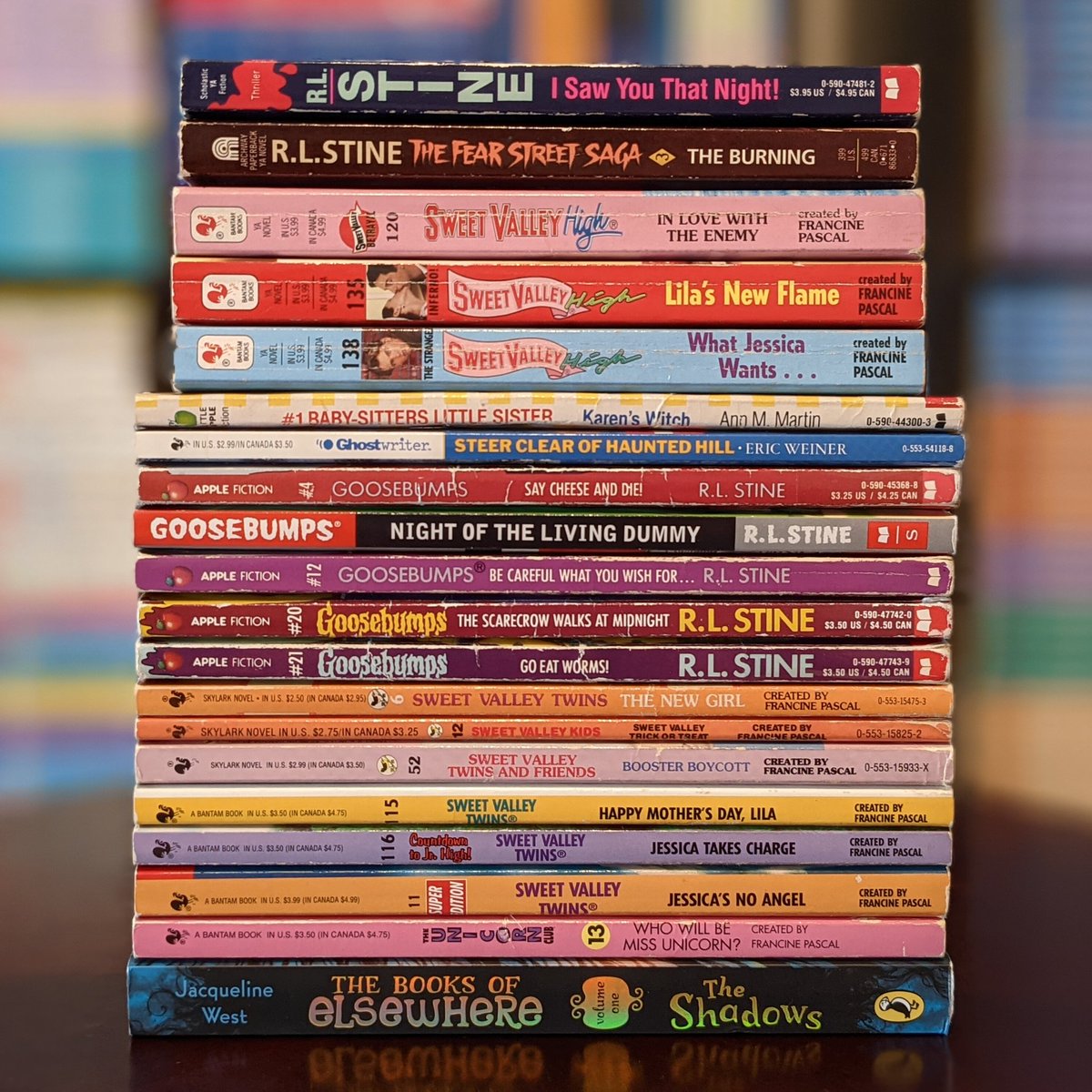 koalamountain's tweet photo. Scary & Sweet III
#babysittersclub #babysitterslittlesister #booksofelsewhere #ghostwriter #goosebumps #annmmartin #francinepascal #rlstine #sweetvalley #unicornclub #jaquelinewest #paperbackbooks #bookstack #kidslit #yalit https://t.co/kIMb5QiHzQ