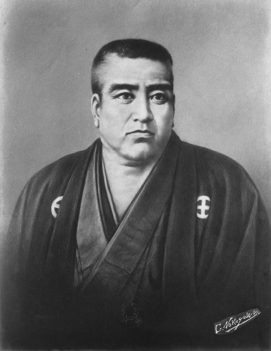 6meikan_herald's tweet photo. Good morning. Today is the day when Saigo Takamori the last samurai died in Satsuma Rebellion. He was given Augmentation of Chrysanthemum by Emperor Meiji, but he never used it in his life. It wasn't because he was hostile, but rather because for refrained by respect. https://t.co/2Kdb6oR6lO