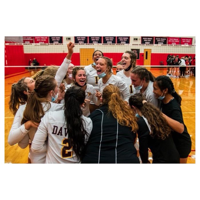 isaacmritchey's tweet image. Davison volleyball celebrates after going on the road and getting revenge for postseason woes after a victory over Grand Blanc in a Saginaw Valley League matchup on Thursday, Sept. 23, 2021 at Grand Blanc High School.

More photos and story:

bit.ly/39F5rOZ