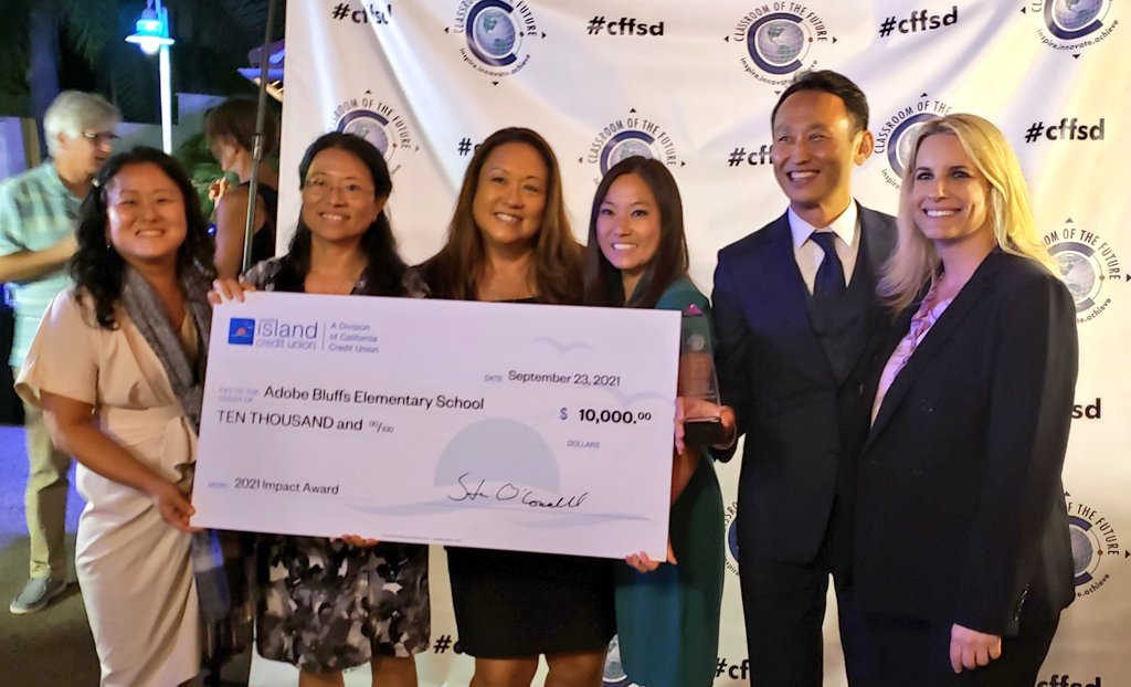Congratulations to @ABESAZTECS for their #cffsd Impact Award at the 18th Annual Innovation in Education Awards Ceremony. ABES is recognized for their Mandarin Immersion &amp; FLES programs which use innovative teaching practices and partnerships. <a href="/PowayUnified/">Poway Unified</a> <a href="/NorthIslandCU/">North Island CU</a> <a href="/cffsd/">Classroom of Future</a>