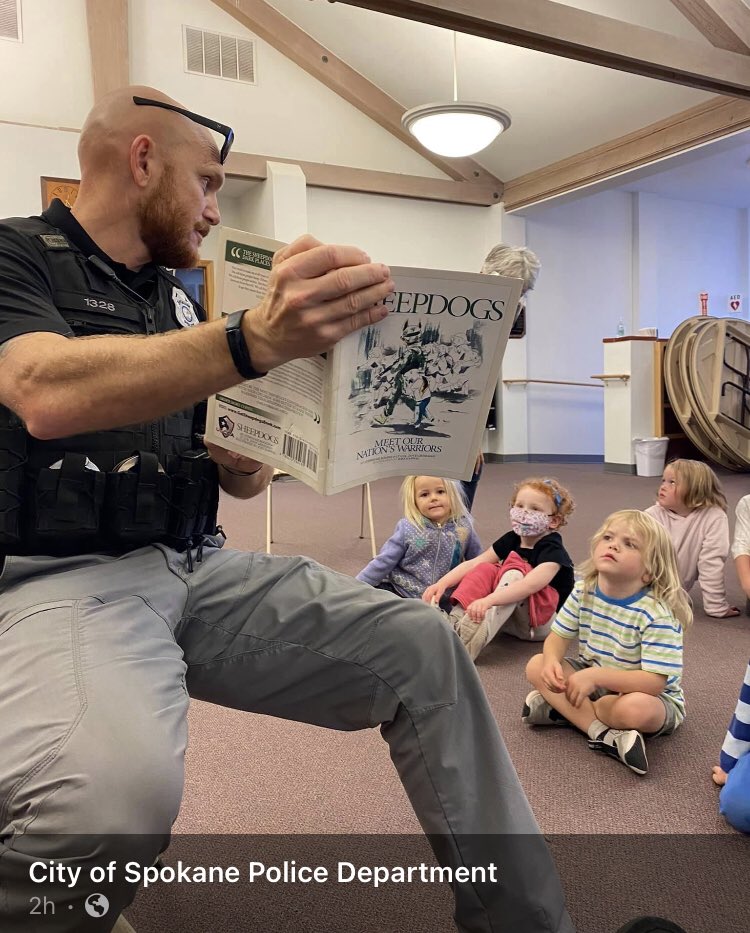 jamespauldillon's tweet photo. Remember when thousands in Spokane said no to “Killology”? When City Council voted 6-1 to condemn it? Well, here’s a “children’s book” by Mr Killology himself, David Grossman read by SPD. I can’t express how harmful this is to youth - and a big middle finger to the community. https://t.co/AMBUjqq9rf