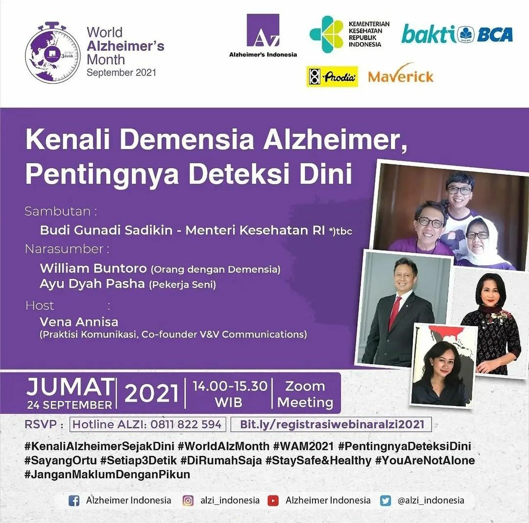STRiDE_Indonesia (@strideindonesia) on Twitter photo Join <a href="/alzi_indonesia/">Alzheimer’s Indonesia</a> peak #WorldAlzMonth event today 24 Sept (at 14.00 Jakarta/GMT+7). It will be opened by Minister of Health, <a href="/BudiGSadikin/">Budi G. Sadikin</a> <a href="/KemenkesRI/">Kementerian Kesehatan RI</a>. The speakers are William Buntoro, who lives with #Dementia & Ayu Dyah Pasha, an artist. Language: Indonesian. Link in poster. Join <a href="/alzi_indonesia/">Alzheimer’s Indonesia</a> peak #WorldAlzMonth event today 24 Sept (at 14.00 Jakarta/GMT+7). It will be opened by Minister of Health, <a href="/BudiGSadikin/">Budi G. Sadikin</a> <a href="/KemenkesRI/">Kementerian Kesehatan RI</a>. The speakers are William Buntoro, who lives with #Dementia & Ayu Dyah Pasha, an artist. Language: Indonesian. Link in poster.