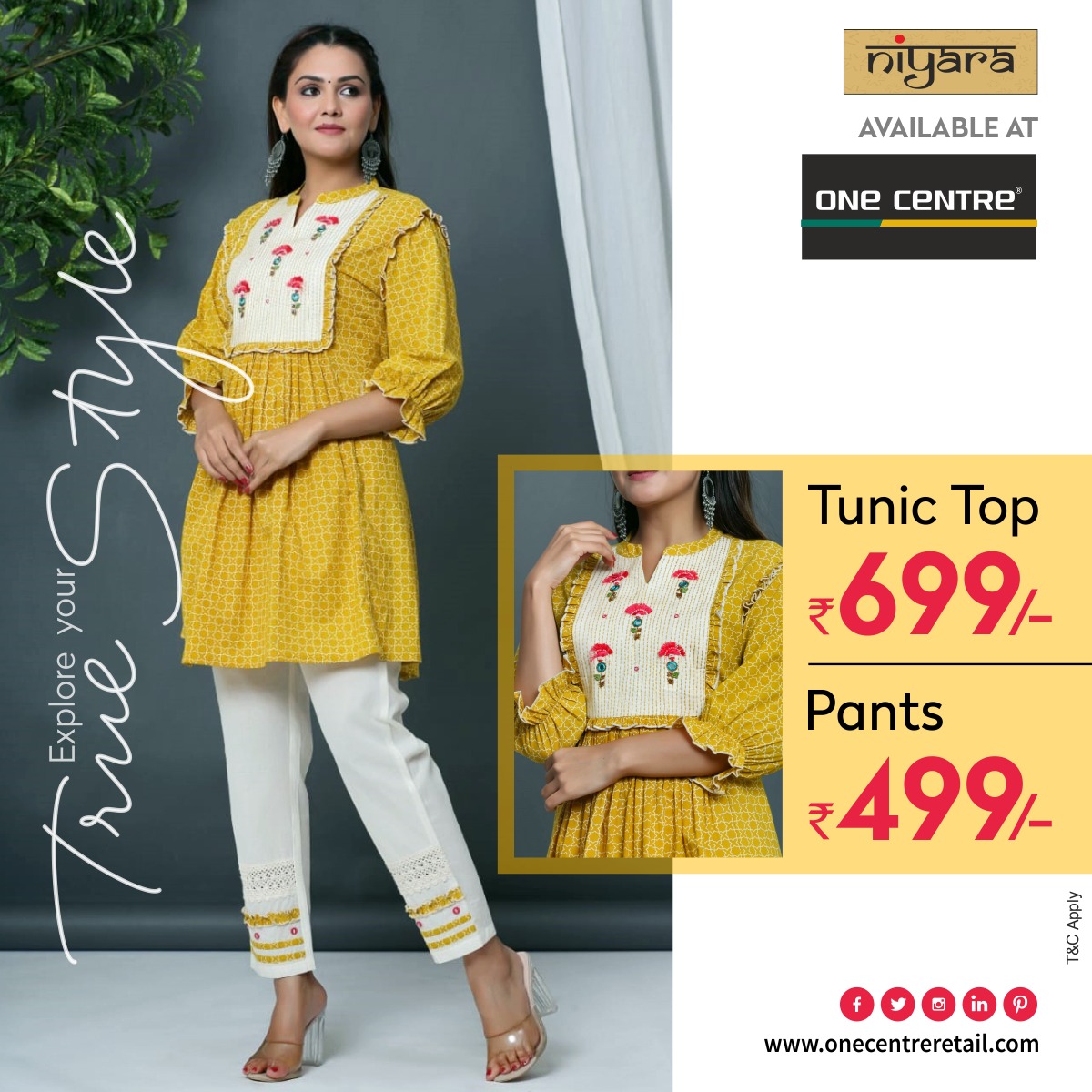 OneCentreIndia's tweet photo. Dress up yourself with a tunic top and pants from @OneCentreIndia.
Tunic Top at ₹ 699/- | Pants at ₹ 499/-
We have more in store for you. Men and Kidswear are also available at our store.
#clothes #clothing #clothingbrand #clothingstore #onecentre #onecentreretail https://t.co/z4dMXv17BN