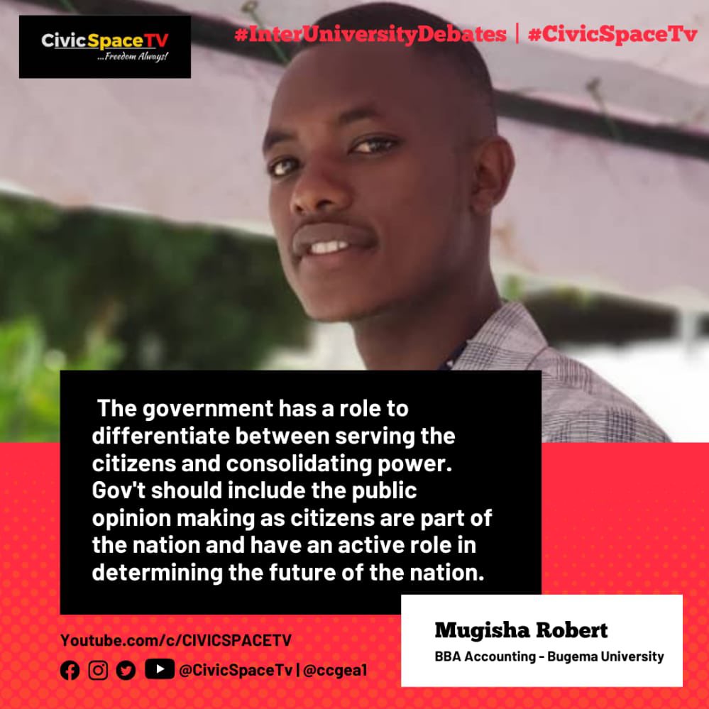 SarahBireete's tweet photo. Very interesting presentation by Bugema Uni students 🥰. The first quarterly competition will be tight with @Makerere Kabale &amp; Kampala universities. Watch Bugema clip and other uni dialogues #CivicSpaceTV ~ Status of Civic Space In UG #InterUniv... https://t.co/1hRP40cITW @ccgea1 https://t.co/C0PPyd6ALd