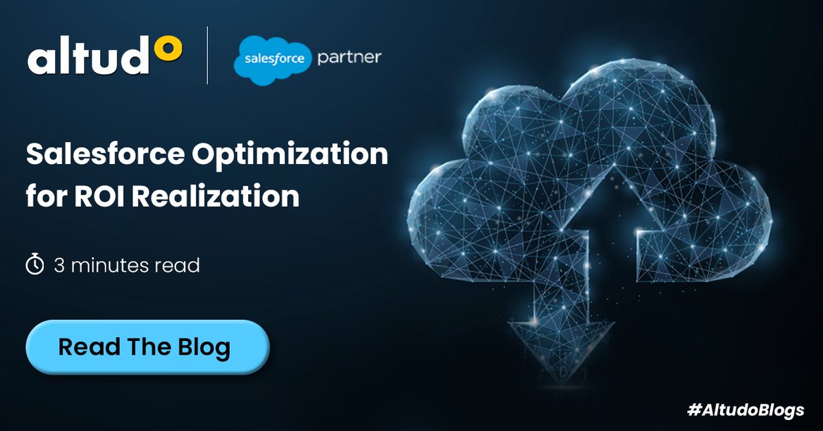 GoAltudo's tweet image. The answer to enhancing #CustomerRelations by using @Salesforce as per your business requirement is #SalesforceOptimization. Learn more to realize #ROI and increase #Martech capabilities: #Salesforce #Trailblazers #DF21 #AltudoBlogs