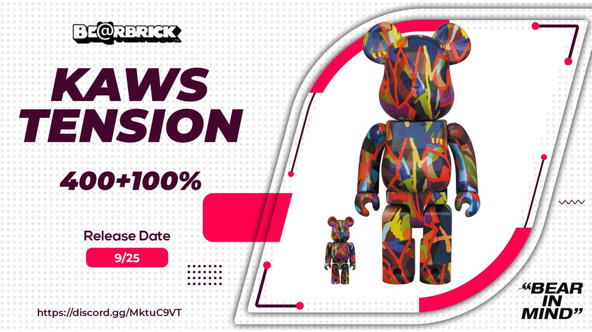 Kaws tokyo first will release on 9-25
Be@rbrick Kaws tension 400%+100%

Release date:9-25