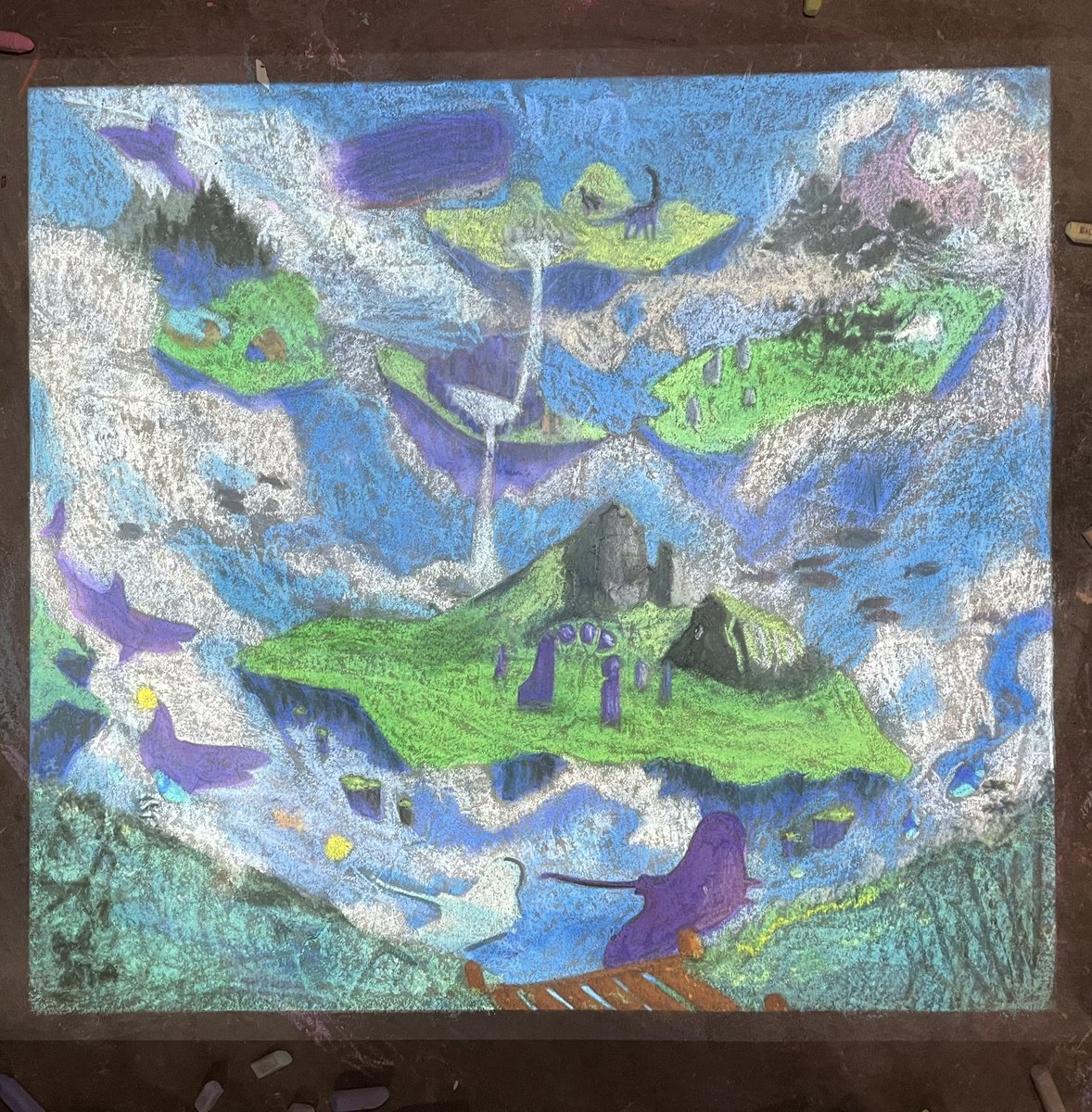 akaEustacia's tweet photo. Thank you @isladiwa for a beautiful release today.  My kids and I like to make chalk drawings and have been captivated by @Diorjette1’s piece, “Bukang-Liwayway”, from your first series. Here is our homage. #CNFTCommunity #FANART #chalk https://t.co/D5P94LRFYi