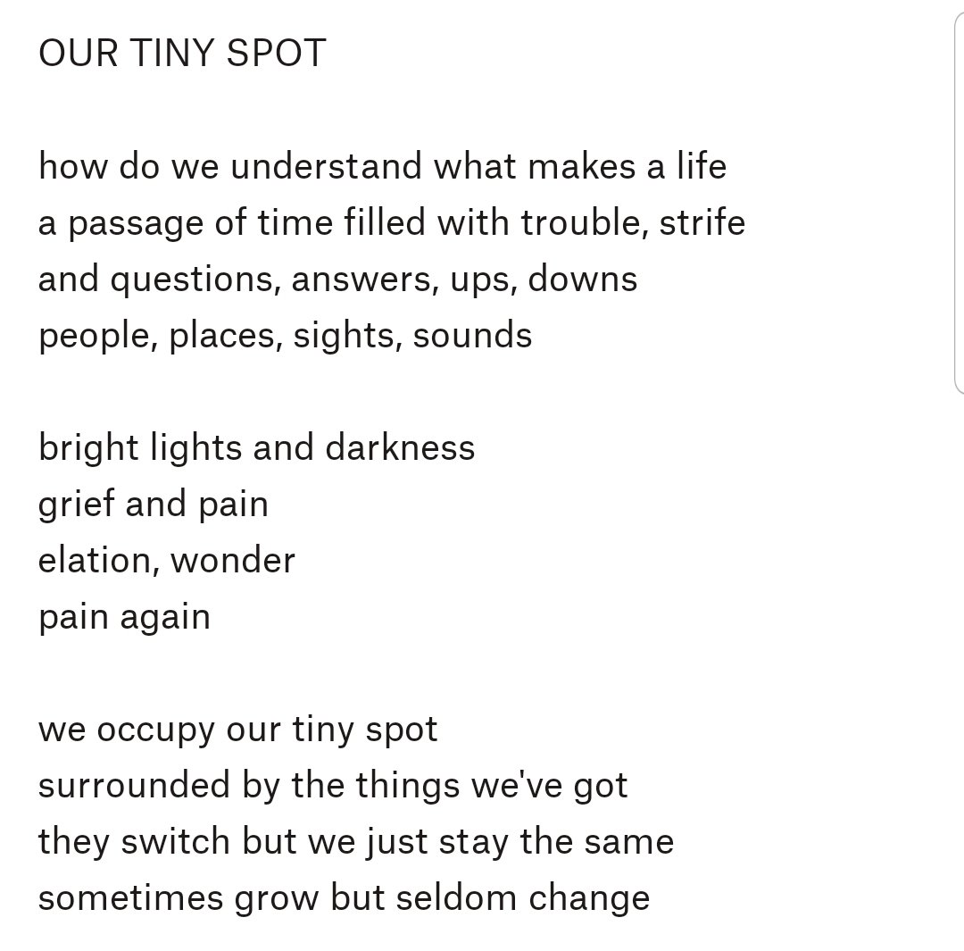 PoetClockwork's tweet image. OUR TINY SPOT 

#poetry #poetrycommunity 
#poet #PoetsTwitter 
#poetrylovers #poem