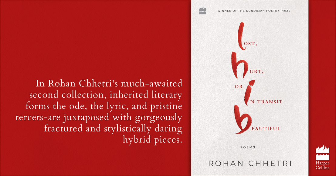 HarperCollinsIN's tweet photo. As scintillating as it is haunting, @rohancht's stunning new collection of poetry #LostHurtOrInTransitBeautiful explores themes of love, pain, hurt, grief, and everything in between. Order now: https://t.co/QhwCP3f7zf https://t.co/TFmmzvoqBJ