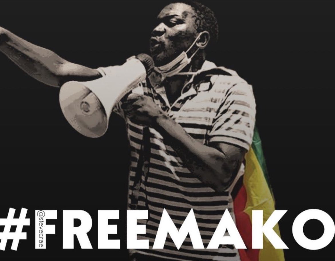 advocatemahere's tweet photo. By whatever measure you use, @MakomboreroH has been in jail far too long. We need to make a loud push for his release especially because of the attacks he’s facing in jail. We are all Mako because we want a better society. He was jailed for demanding it. He is innocent. #FreeMako https://t.co/ZEAuyyJo3M
