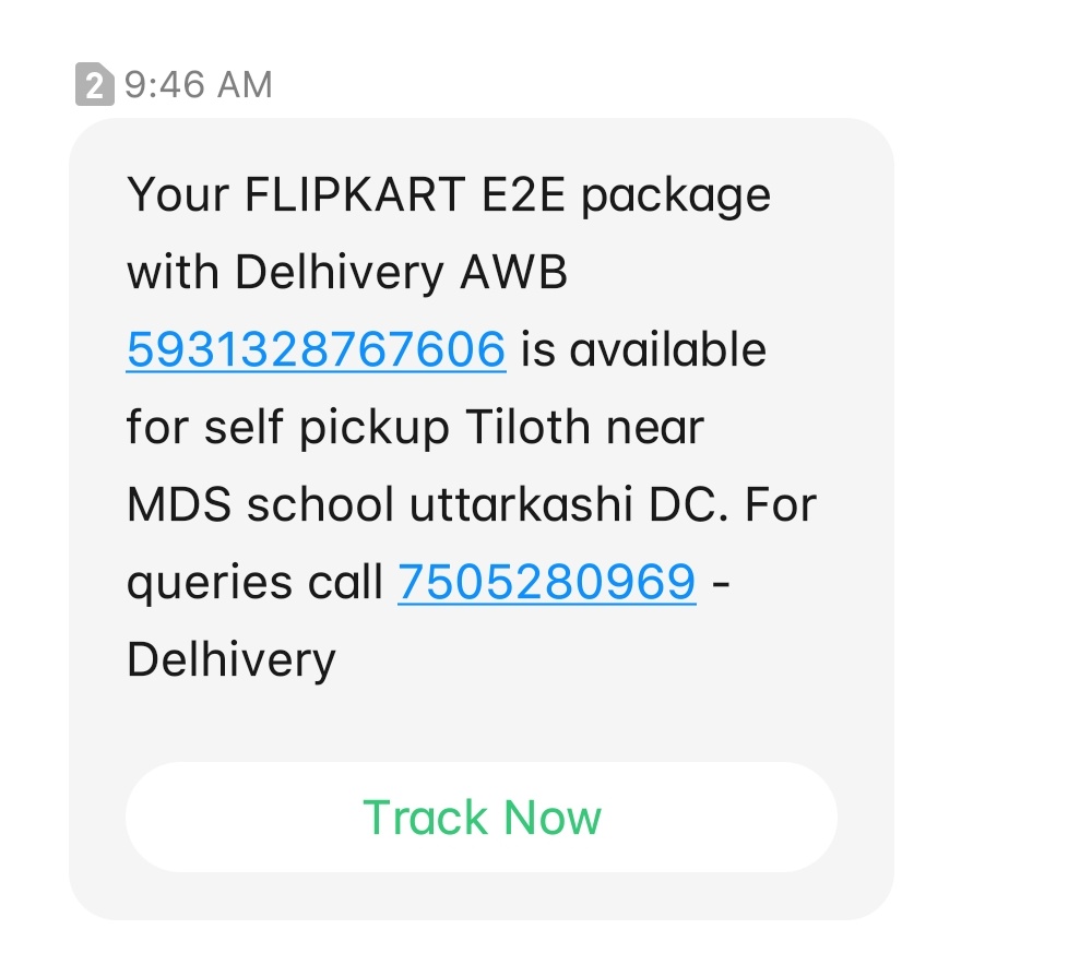 bhatwan_keshav's tweet photo. @Flipkart @flipkartsupport 
Your Delivery Partner again Sending me msg to Self Pickup my package !
Your customer support team promised me to deliver it within 48 hours and now all i m getting is this ? https://t.co/oWCLJvOAT4
